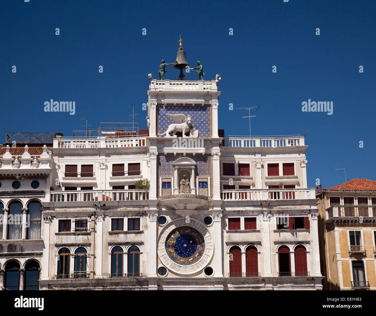 Clock Tower in St Mark's Square Stock Photo