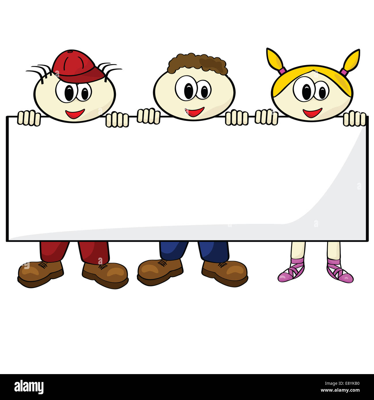 Kids holding blank card Stock Photo - Alamy