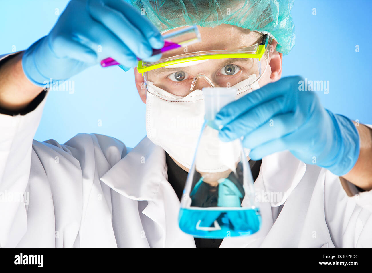 close up portrait of chemist Stock Photo