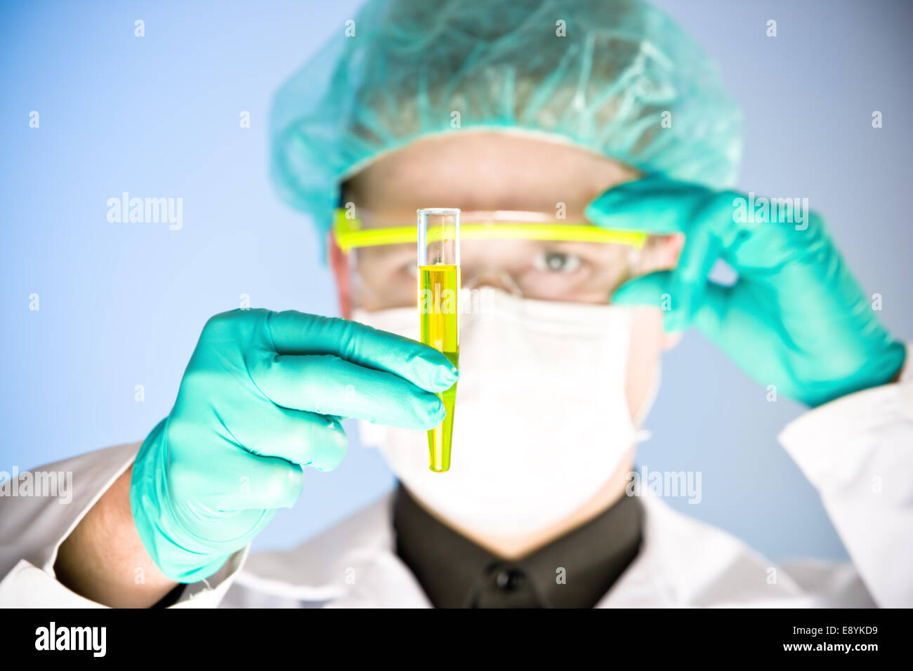 close up portrait of chemist Stock Photo