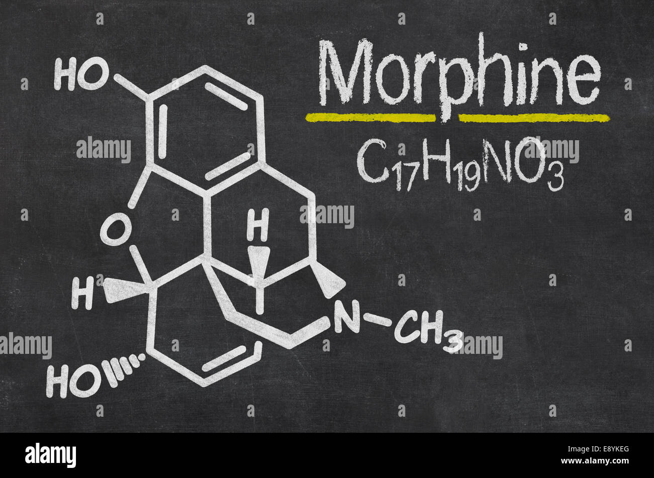 Blackboard with the chemical formula of Morphine Stock Photo - Alamy