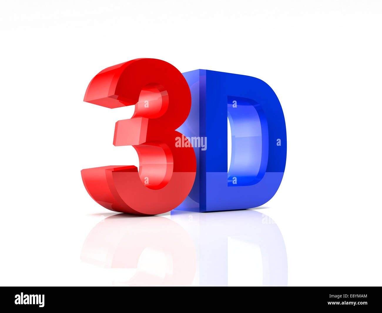 red and blue 3d text Stock Photo