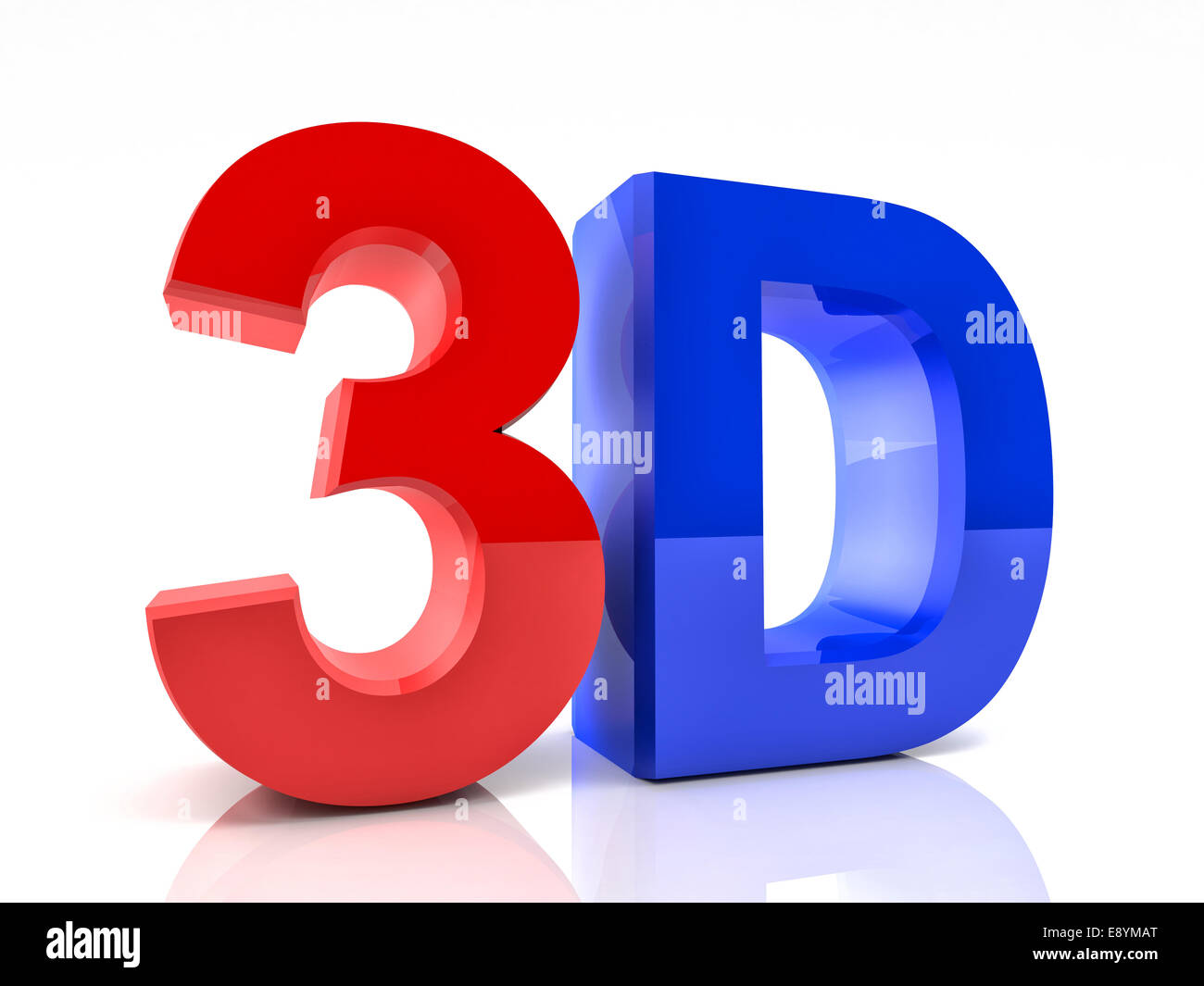 red and blue 3d text Stock Photo