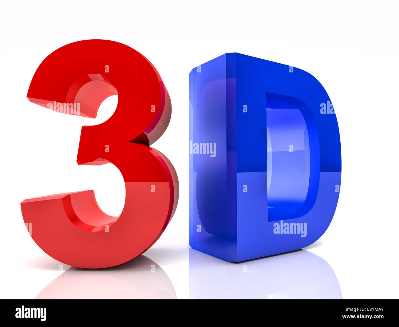 red and blue 3d text Stock Photo