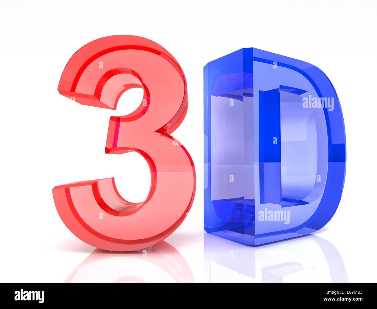 red and blue 3d text Stock Photo