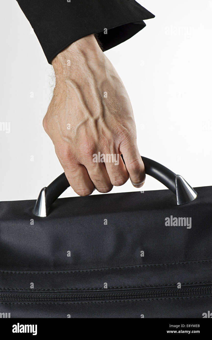hand of man carrying a briefcase, vertical image Stock Photo Alamy