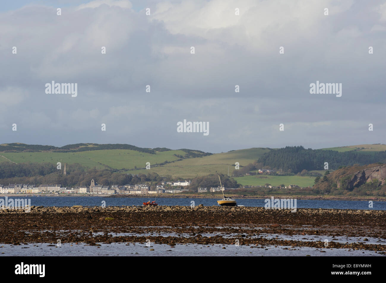 River Clyde near Greenock and Maritime and Coastguard premises Stock