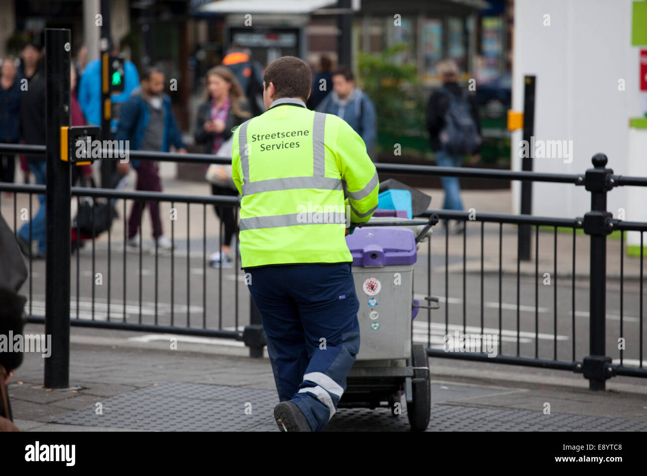 Amey contracted StreetScene Cleaner, Church Street, Liverpool, Merseyside, UK Stock Photo