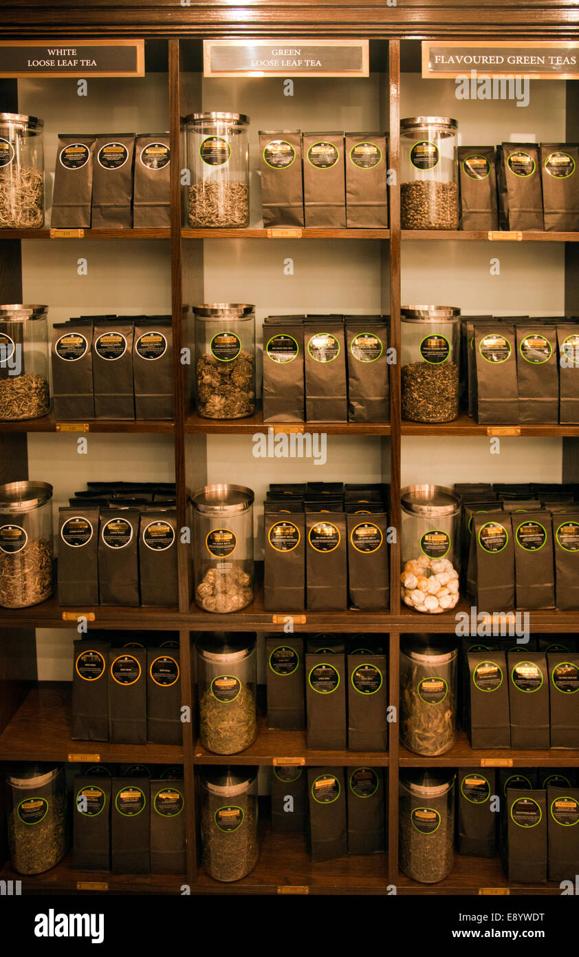 Twinings Tea Shop Loose Leaf Teas on the Strand in London UK Stock