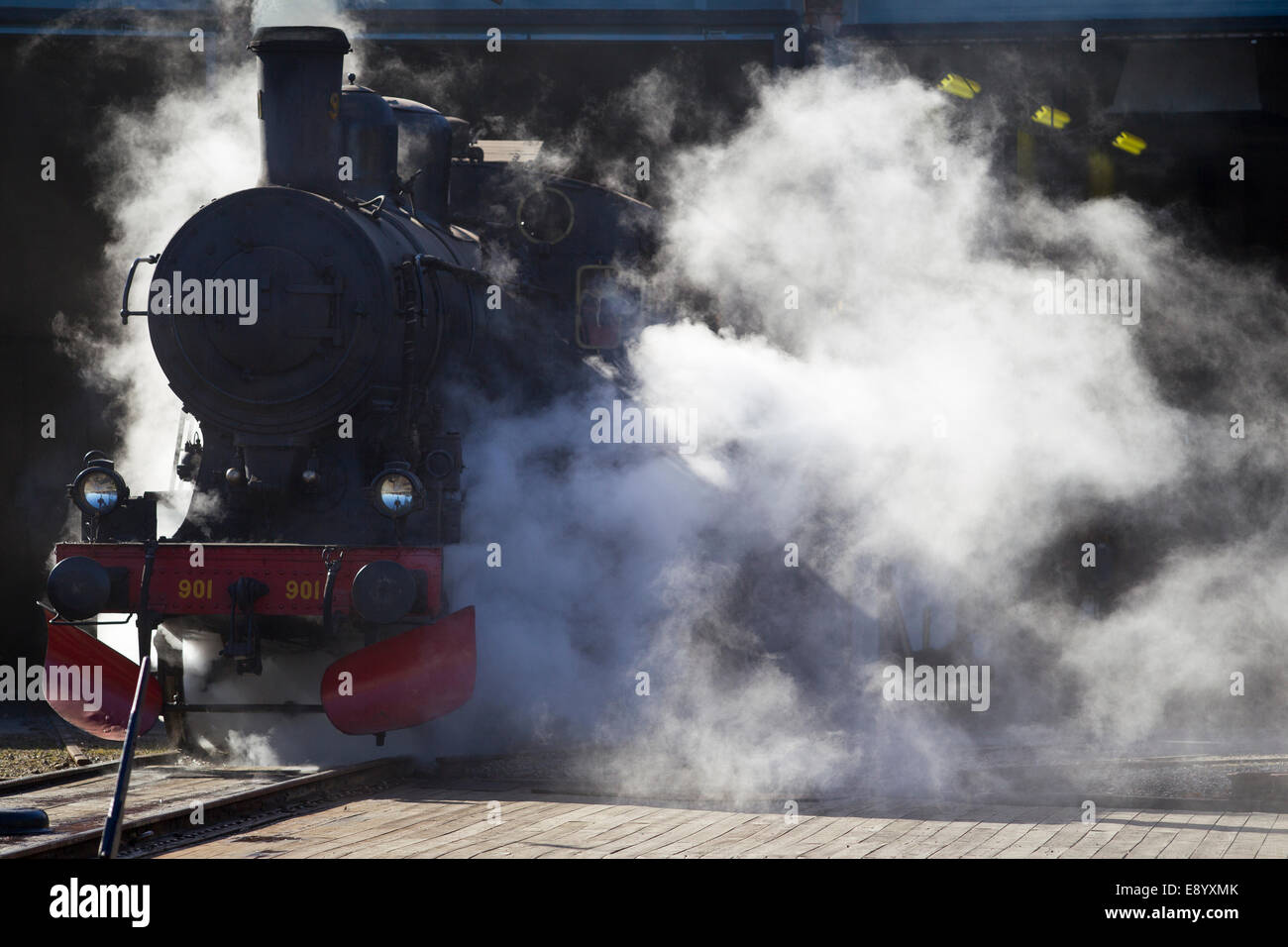 Images of an old Swedish steam locomotive Stock Photo