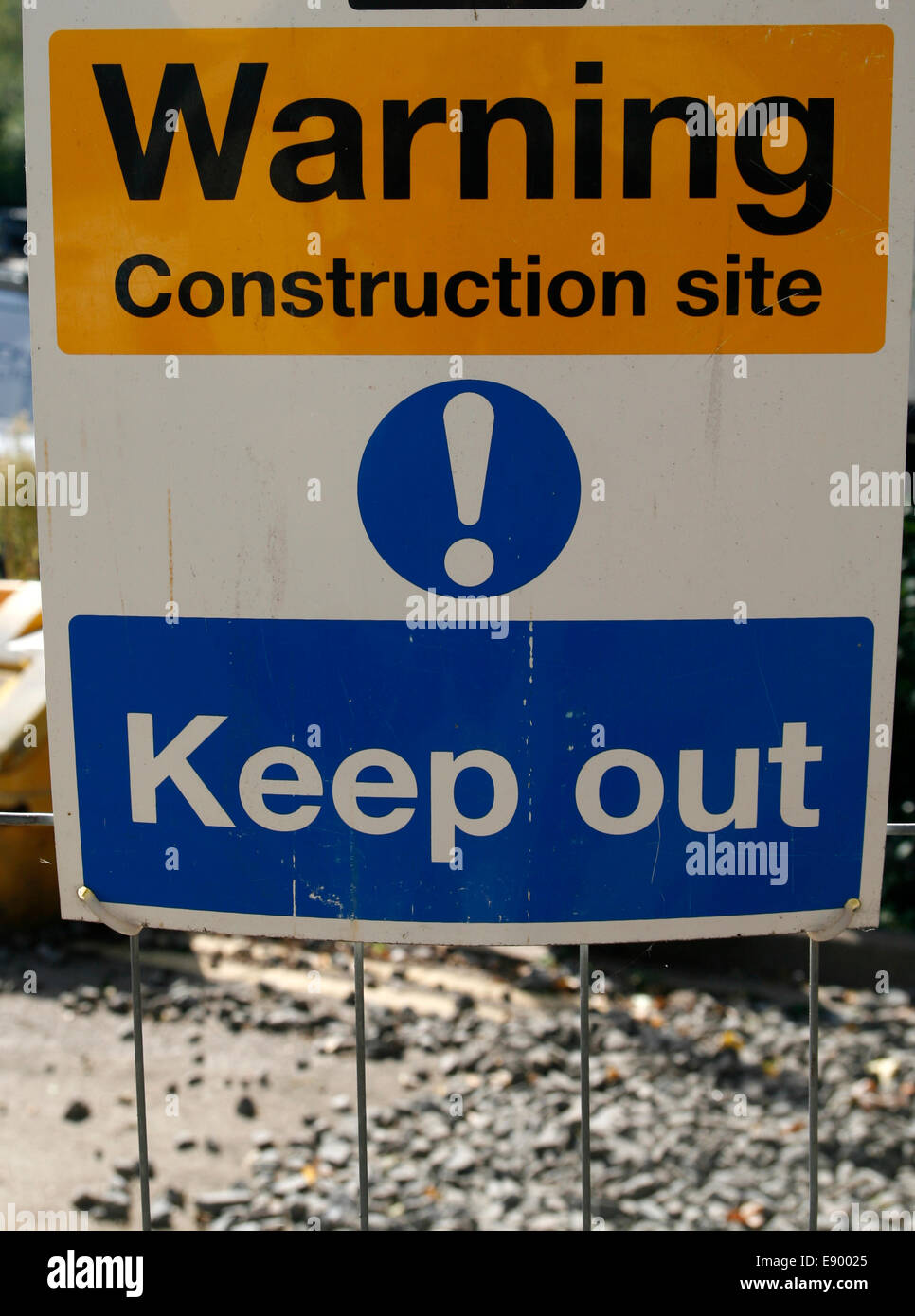 Construction Site Warning notice Ely Cambridgeshire England UK Stock