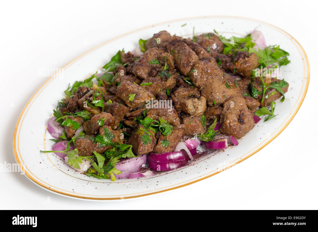 Albanian Liver, a traditional Turkish spiced lamb's liver recipe