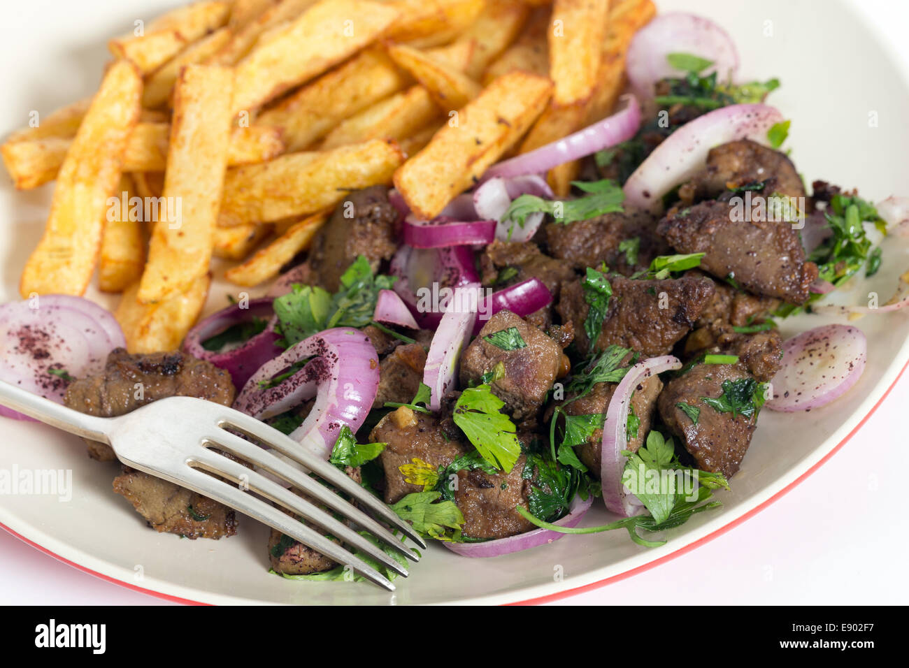 Albanian Liver, a traditional Turkish spiced lamb's liver recipe