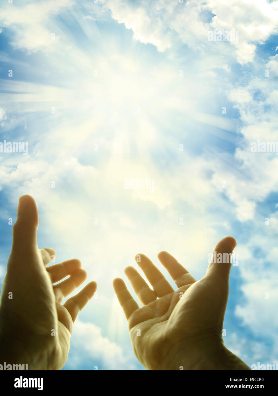 Sun, sky and hands hires stock photography and images Alamy
