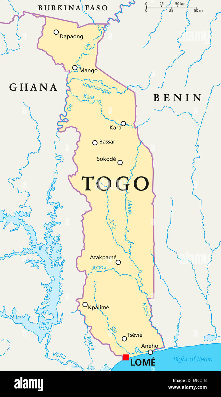 Togo Political Map With Capital Lom National Borders Most Important Togo Political Map With Capital Lom National Borders Most Important