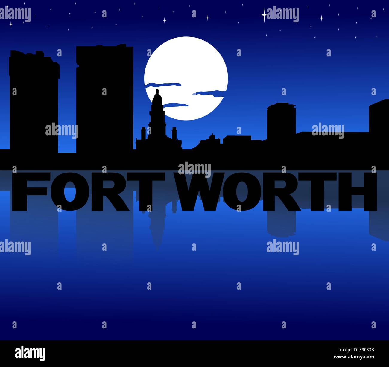 Fort worth skyline at night hi-res stock photography and images - Alamy