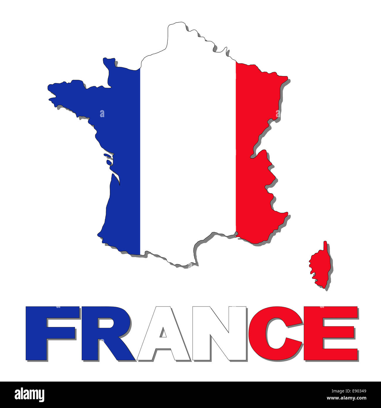 France map flag and text illustration Stock Photo
