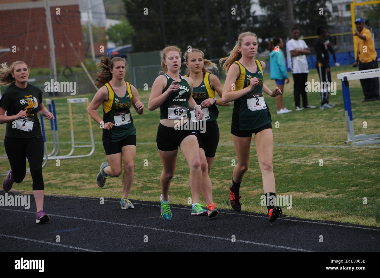 High school track meet Stock Photo