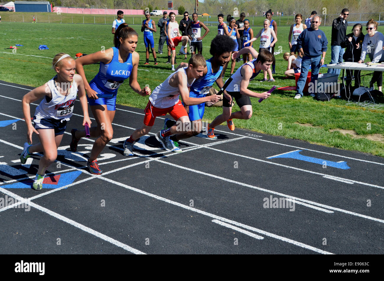 High school track meet Stock Photo