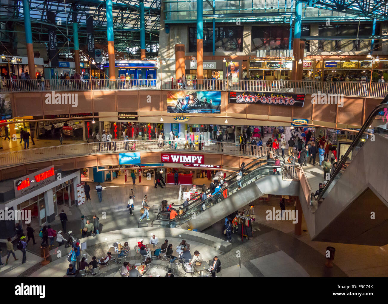 JOHANNESBURG, SOUTH AFRICA - People in shopping center, in Carlton Centre. Stock Photo