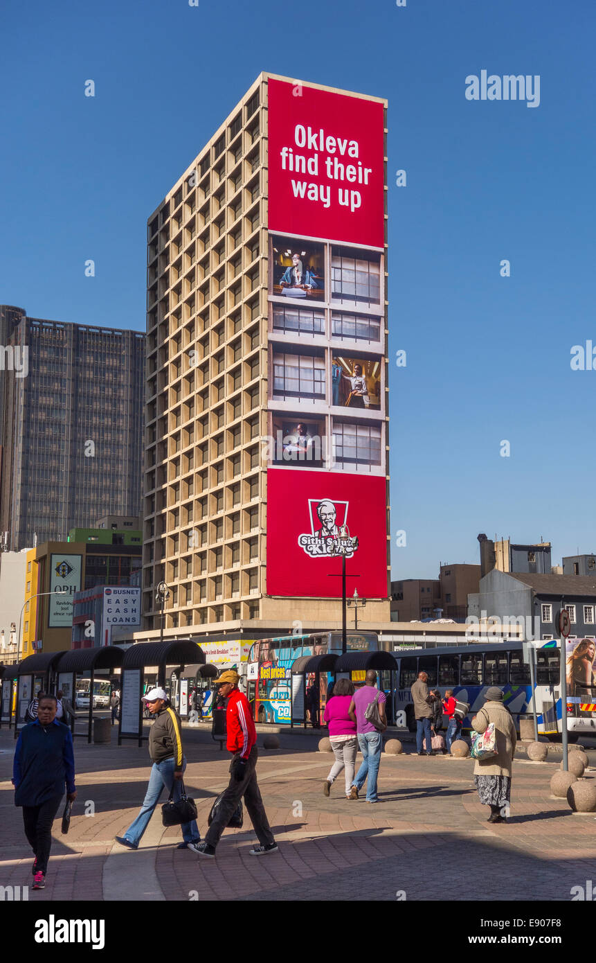 JOHANNESBURG, SOUTH AFRICA People in Gandhi Square, in downtown city