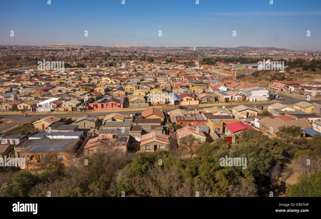 SOWETO, JOHANNESBURG, SOUTH AFRICA - View of Jabulani neighborhood in Soweto township. Stock Photo