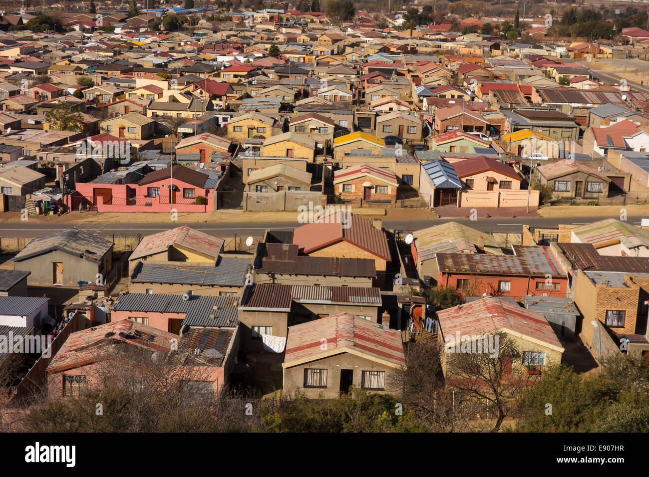 SOWETO, JOHANNESBURG, SOUTH AFRICA - View of Jabulani neighborhood in Soweto township. Stock Photo