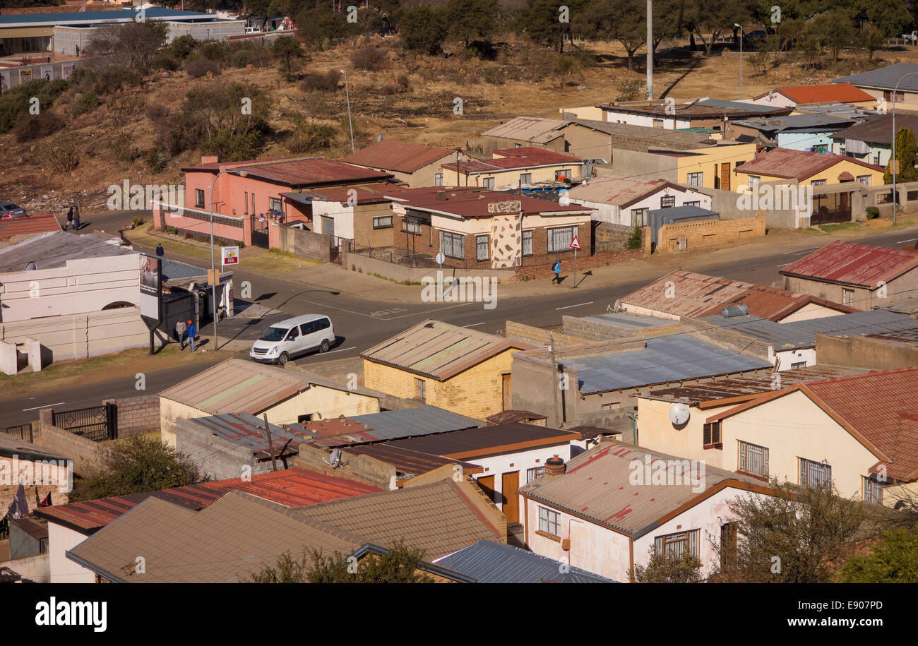 SOWETO, JOHANNESBURG, SOUTH AFRICA - View of Jabulani neighborhood in Soweto township, as seen from the Oppenheimer Tower. Stock Photo