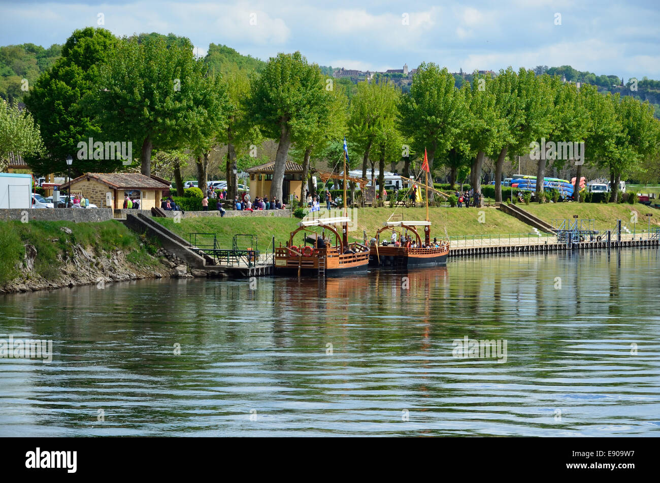 Famous gabares on the river Dordogne Stock Photo
