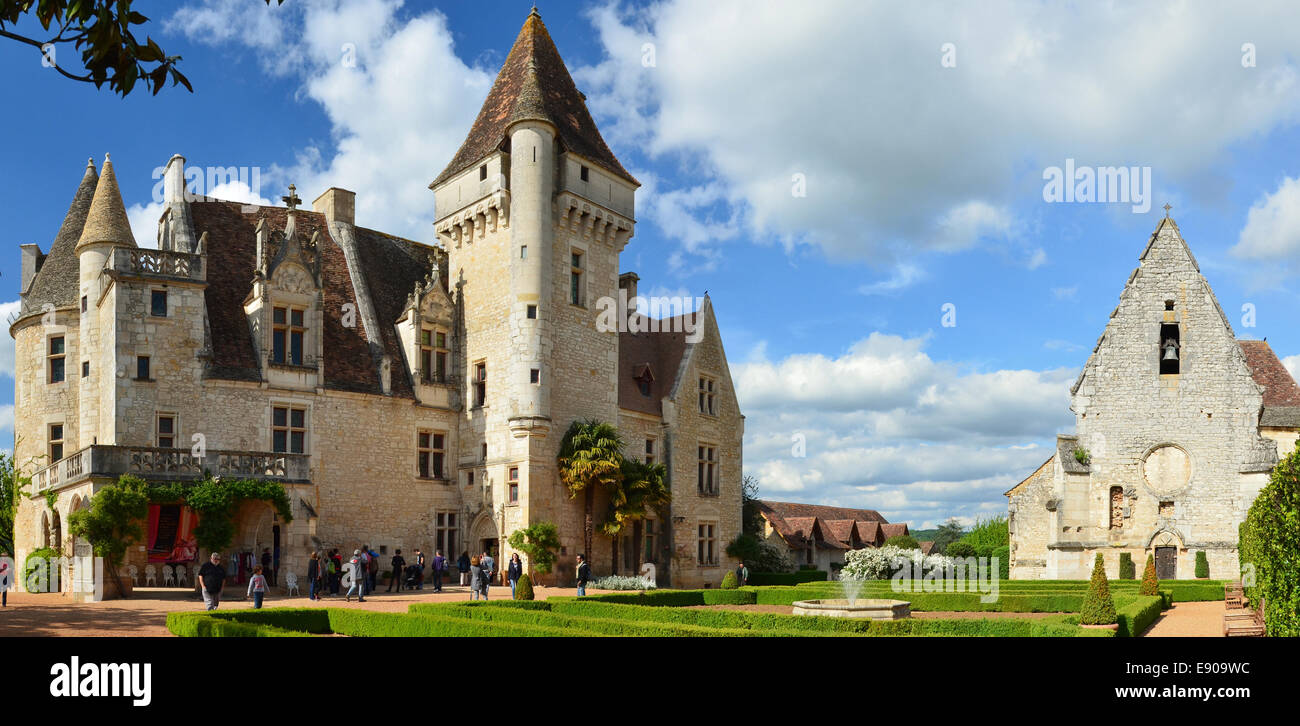 Panoramic view of the chateau des Milandes Stock Photo