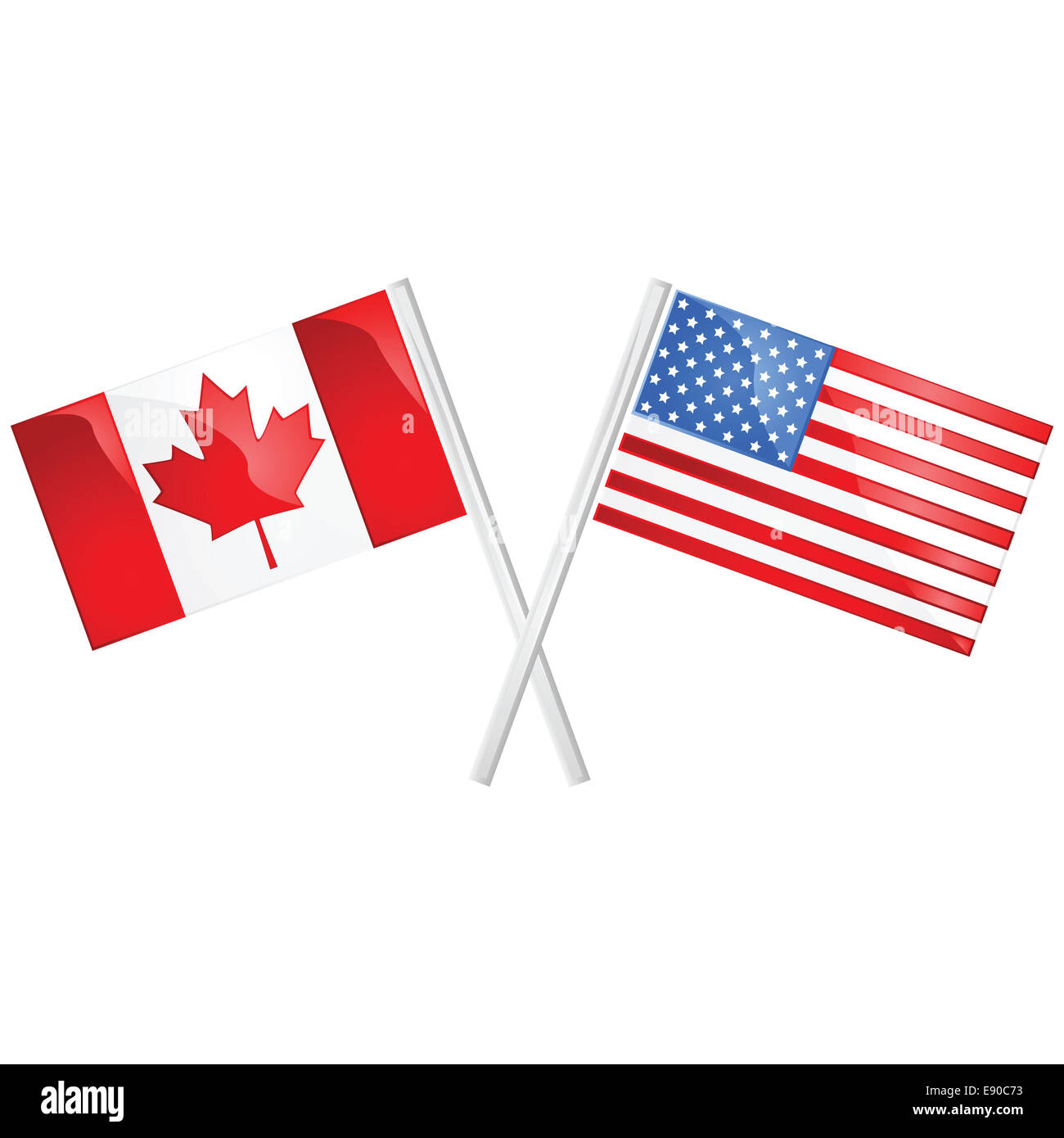Canada and united states border Cut Out Stock Images & Pictures - Alamy