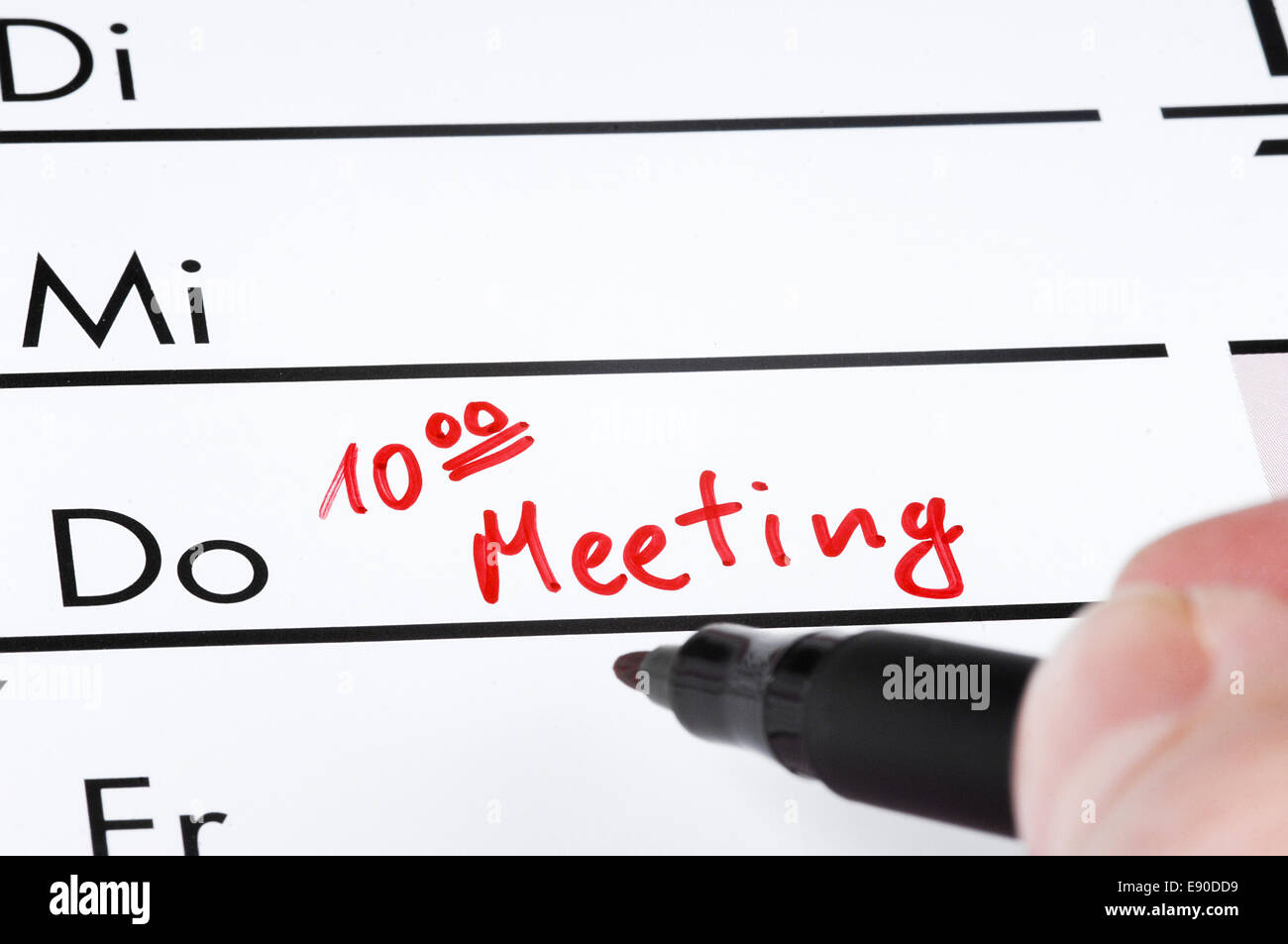Meeting - in the calendar Stock Photo - Alamy