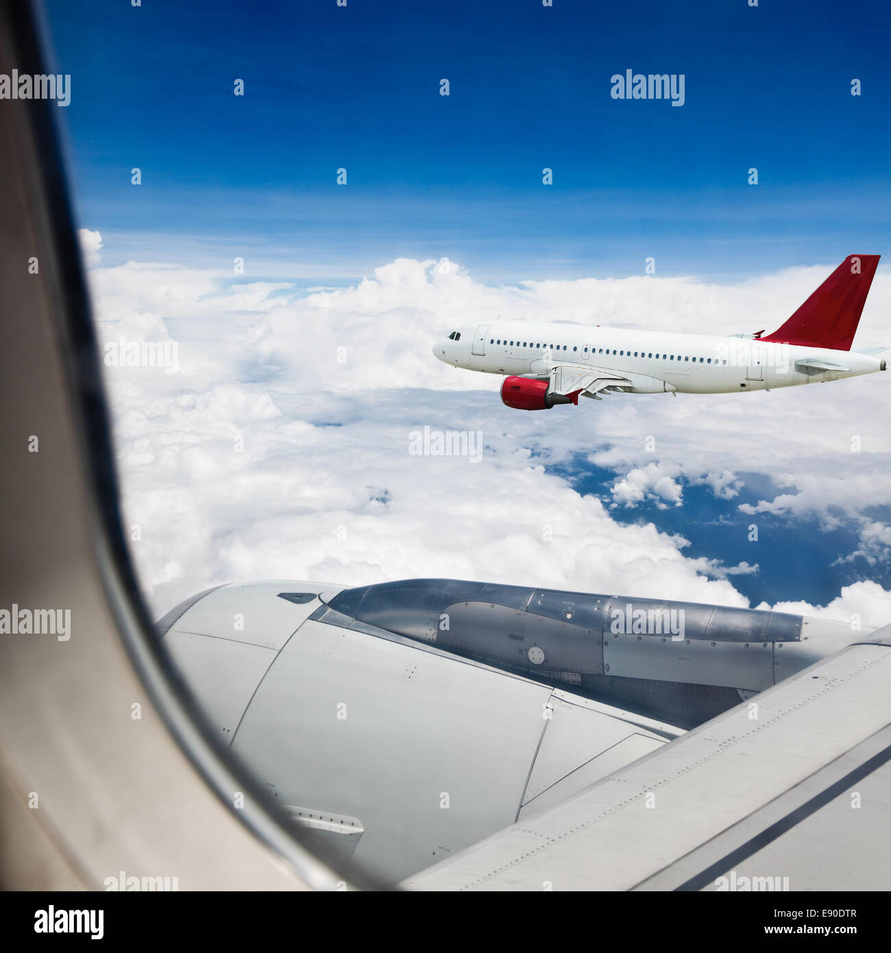 the airplane with the blue sky background Stock Photo - Alamy