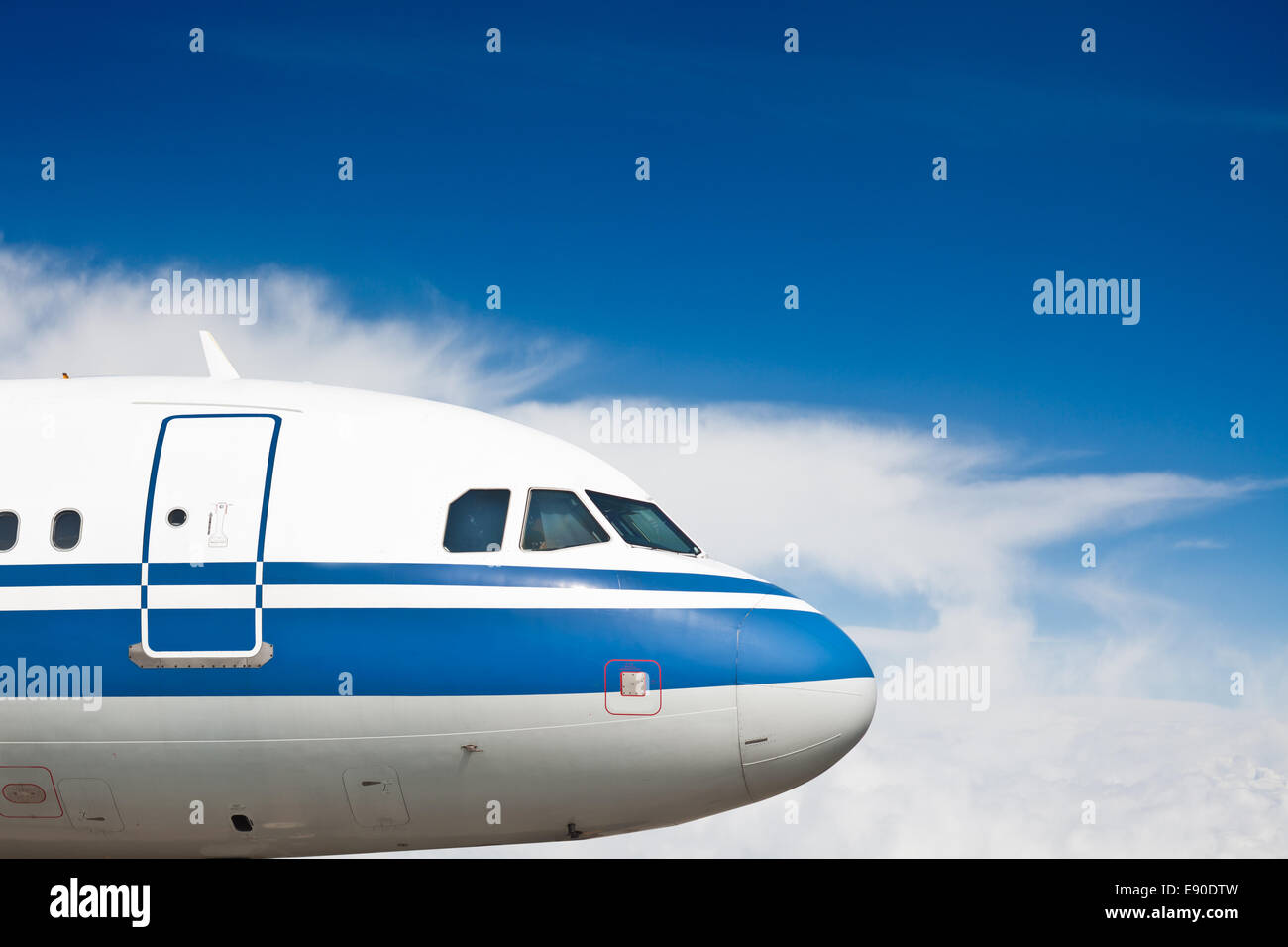 the airplane with the blue sky background Stock Photo - Alamy