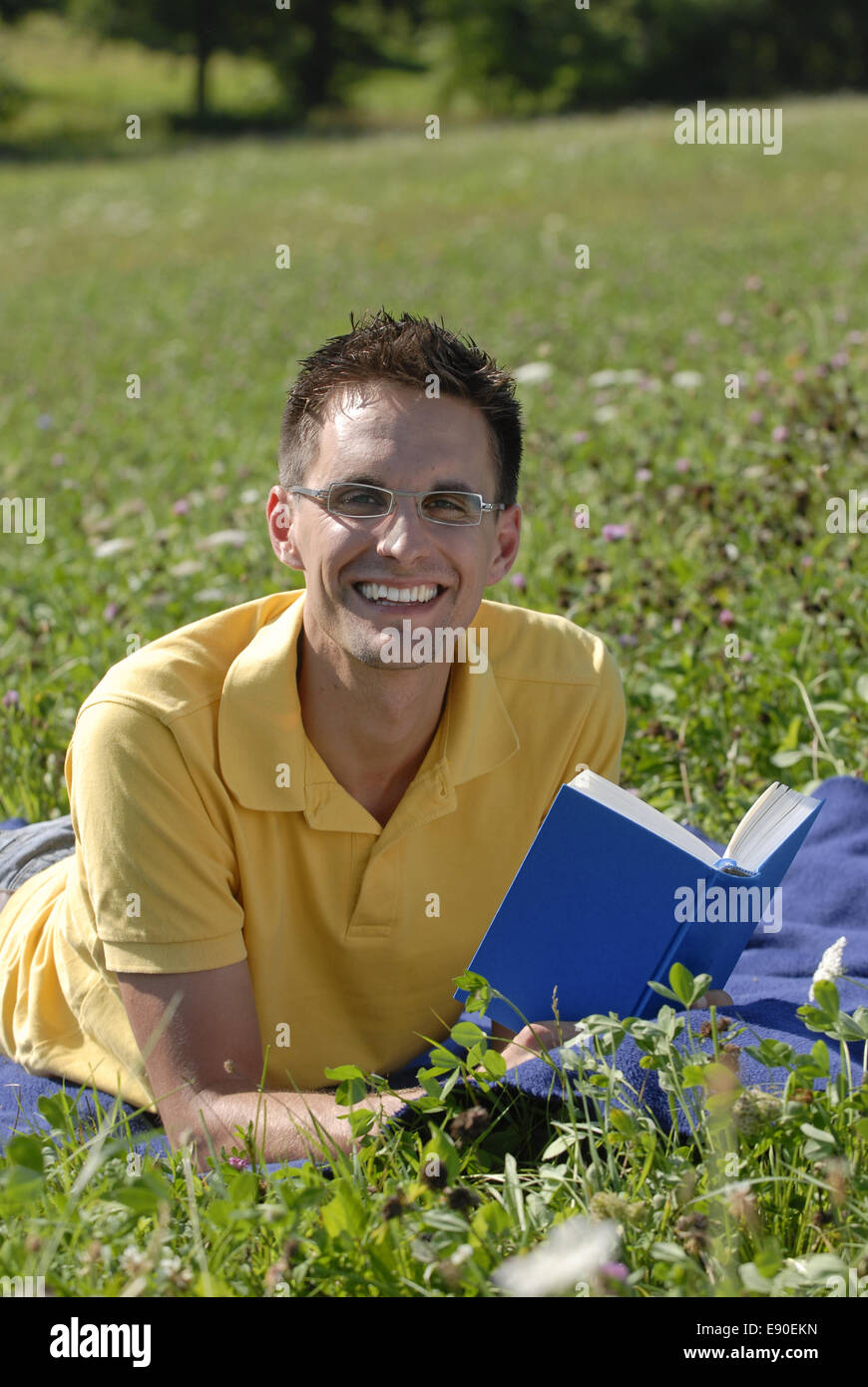 Relaxed Reading Stock Photo