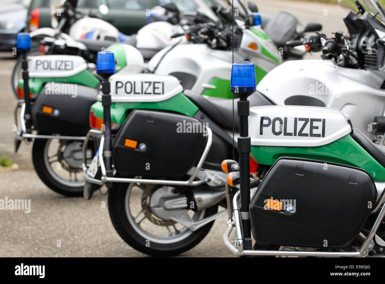 Police Motorcycles Stock Photo