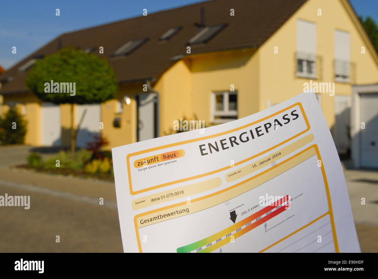 Energy pass for buildings Stock Photo