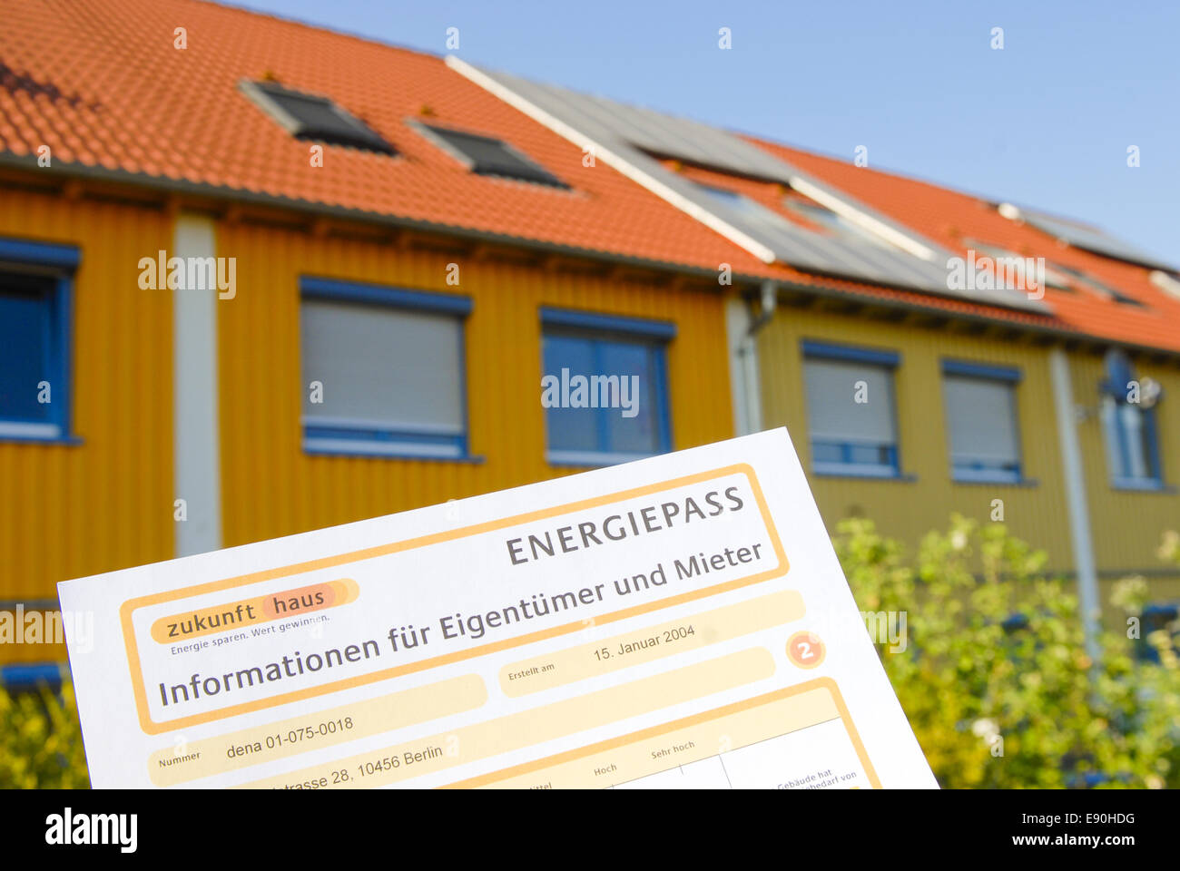 Energy pass for buildings Stock Photo