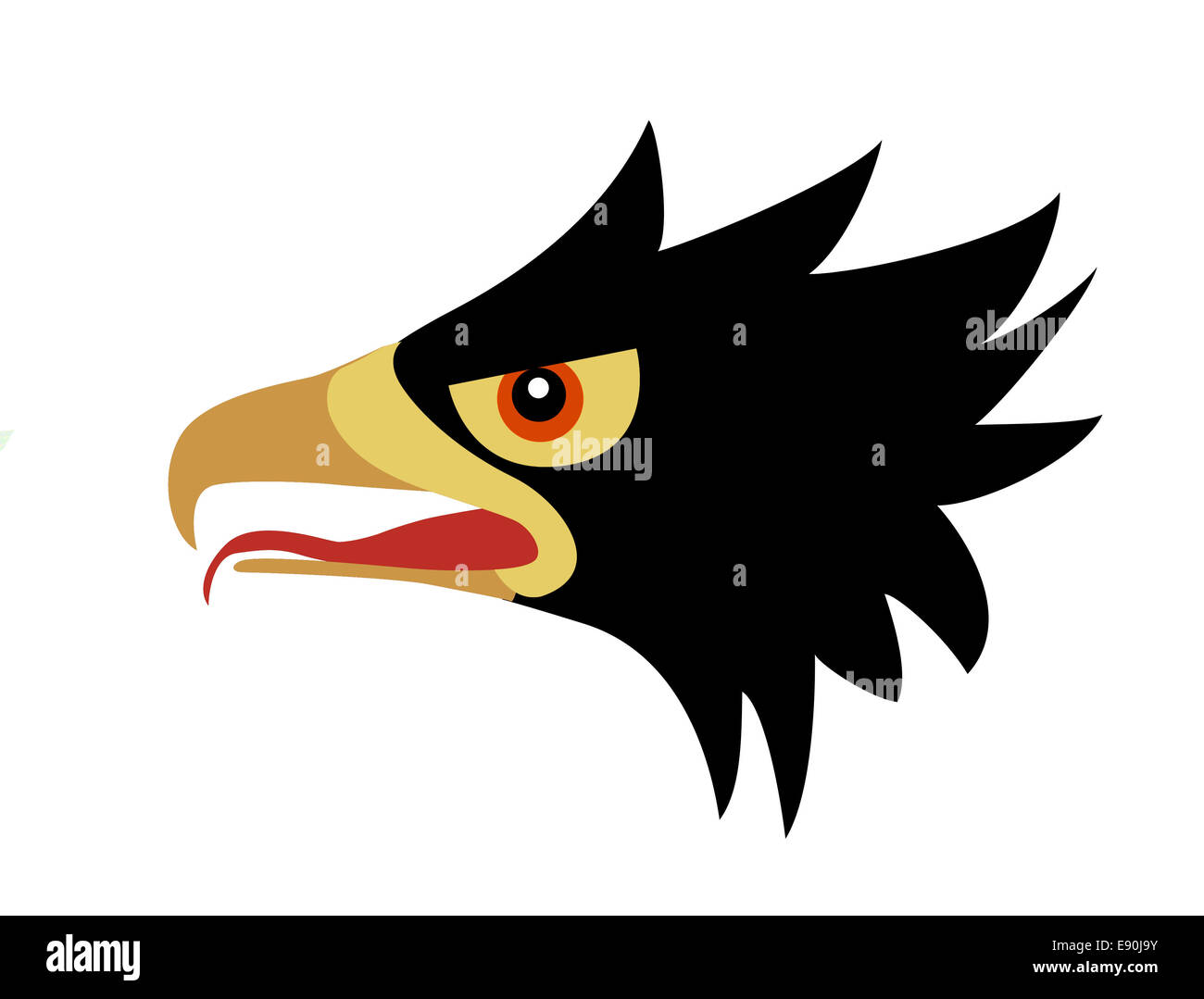 drawing head of the ravenous bird Stock Photo