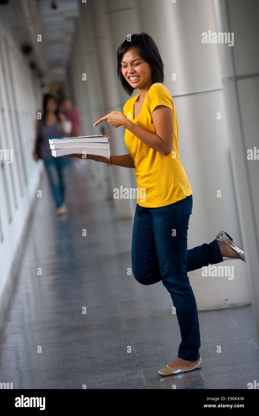 Angry Disgusted College Student Books Stock Photo