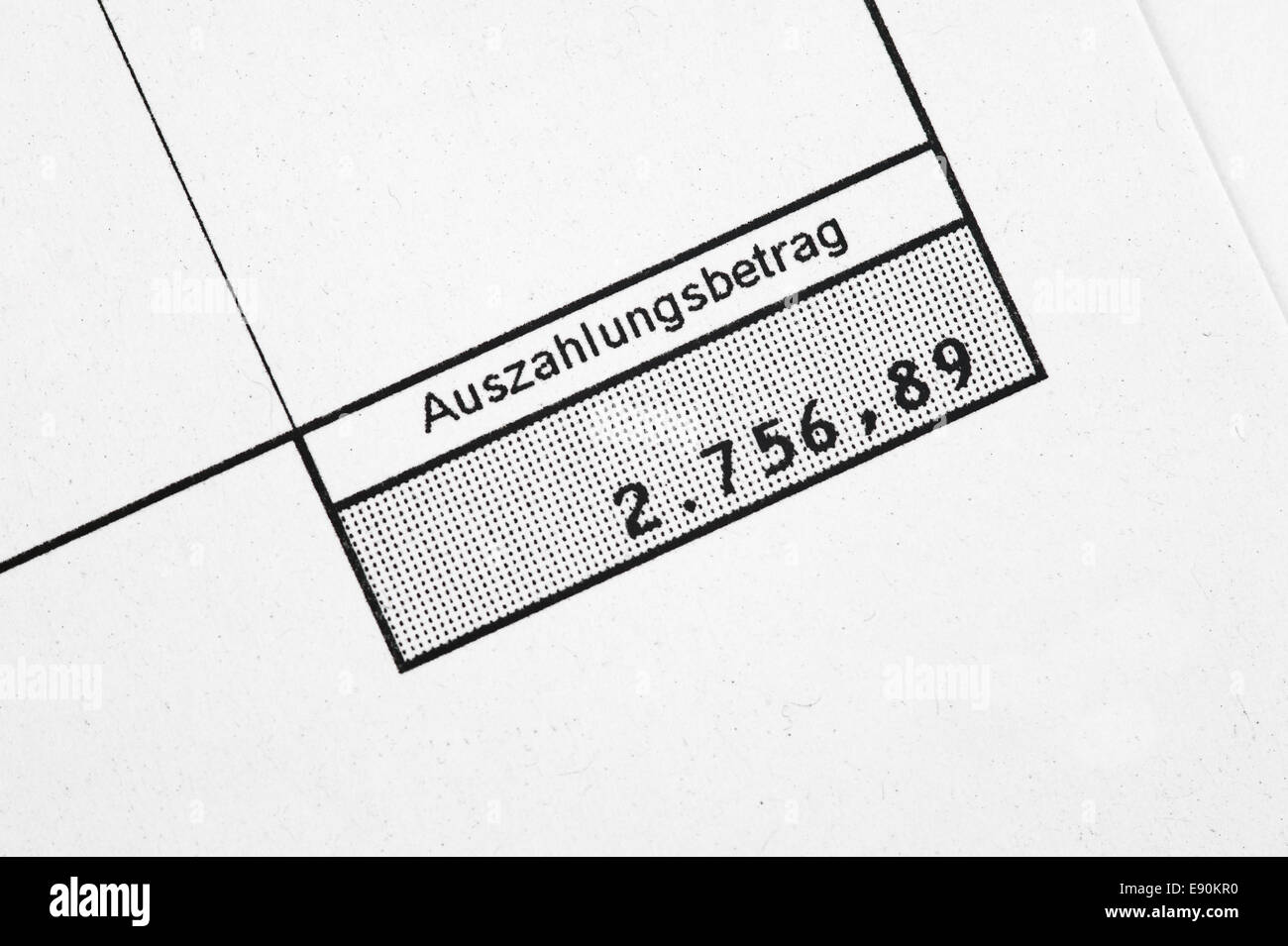 Auszahlungsbetrag Hi res Stock Photography And Images Alamy