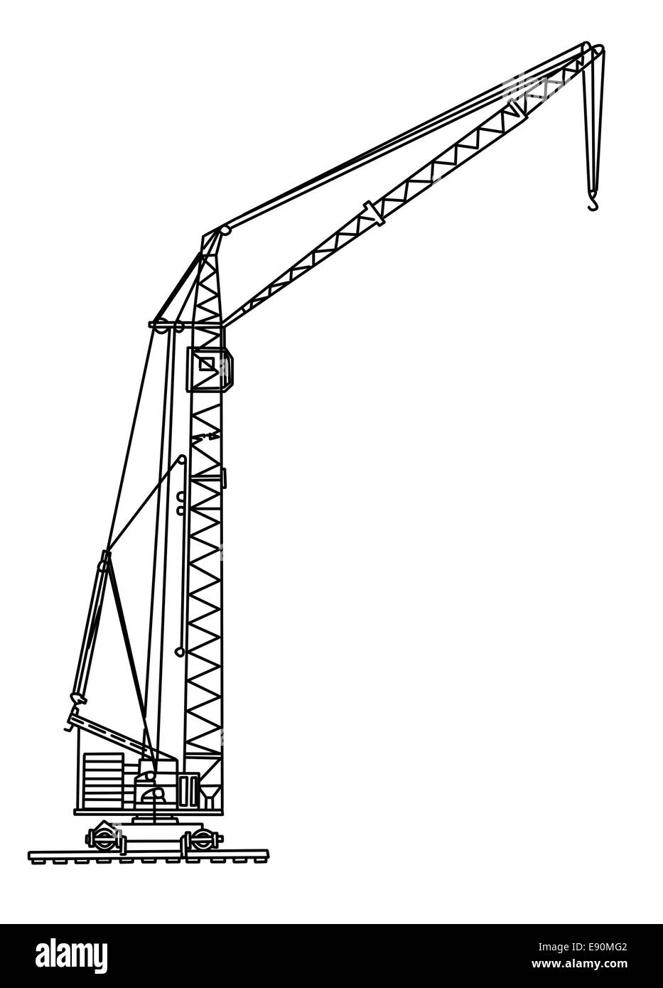 3d rendering of a tower crane hook isolated on the white background.  Building and construction. Machinery and equipment Stock Photo - Alamy