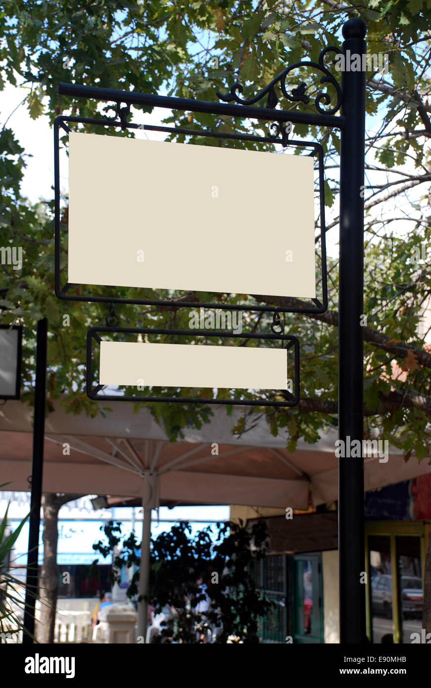 Blank white sign with a copy space area Stock Photo - Alamy