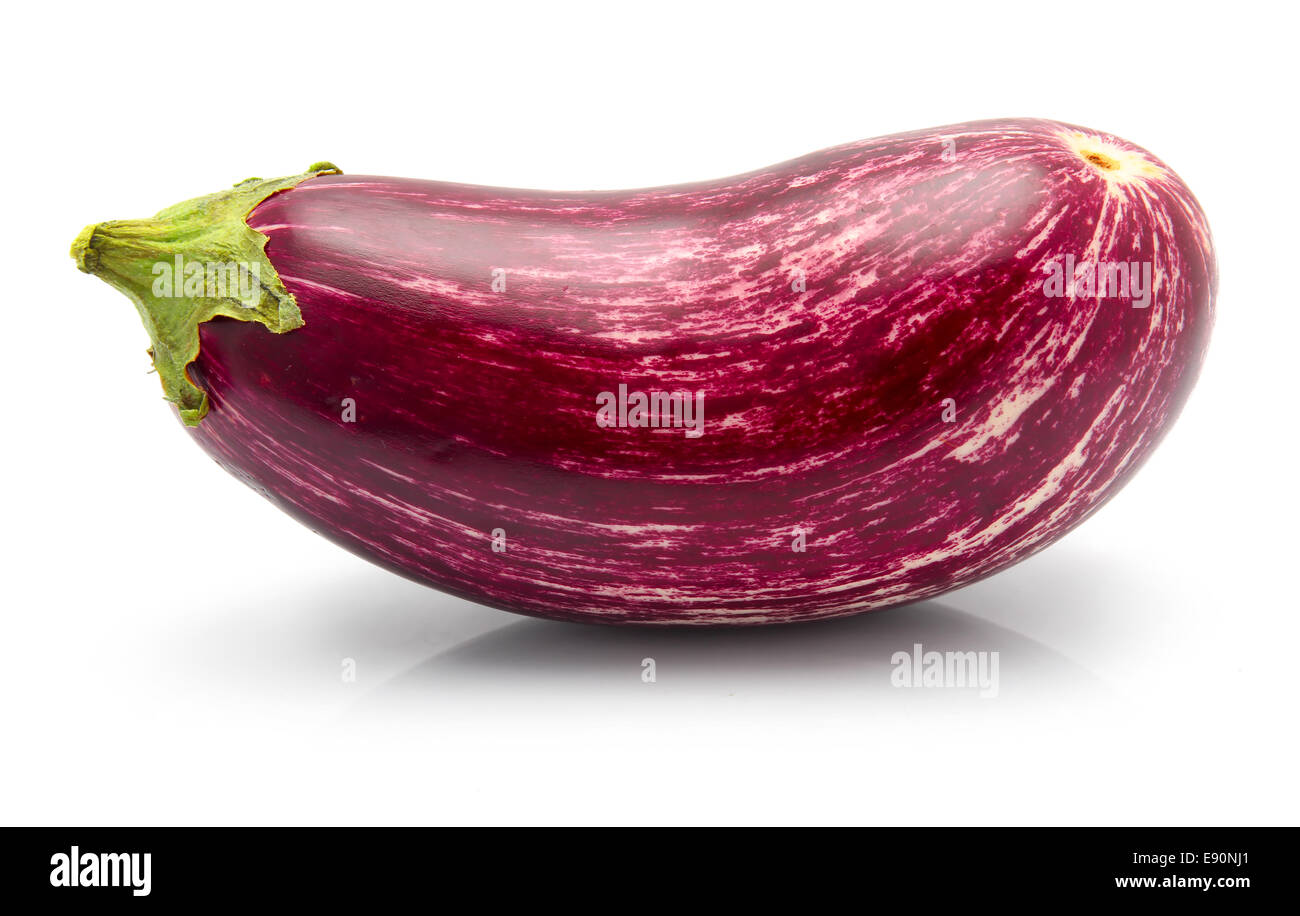 Purple eggplant vegetable isolated Stock Photo
