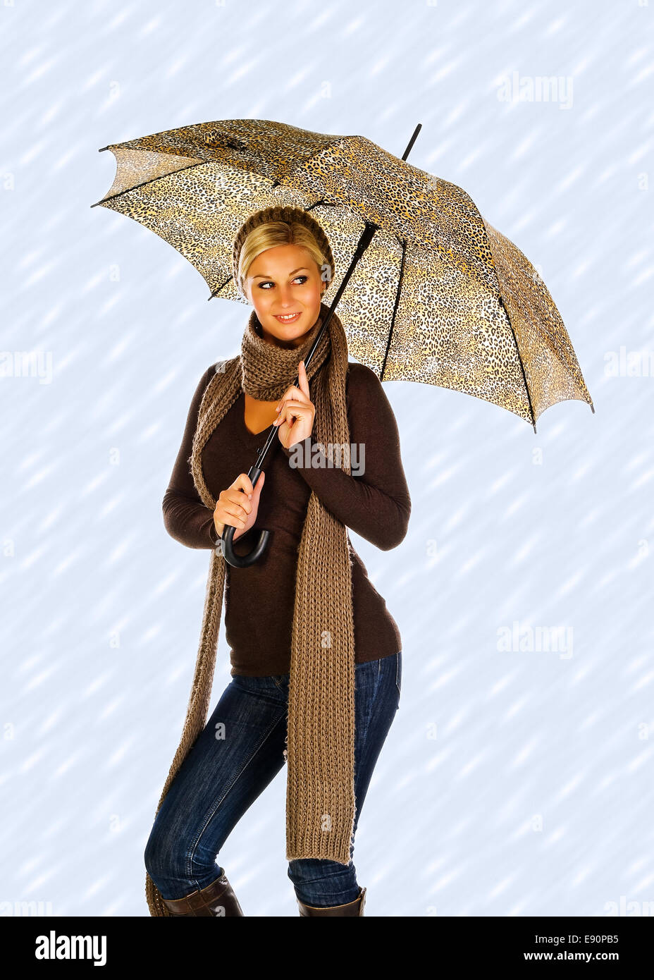 woman with umbrella Stock Photo - Alamy