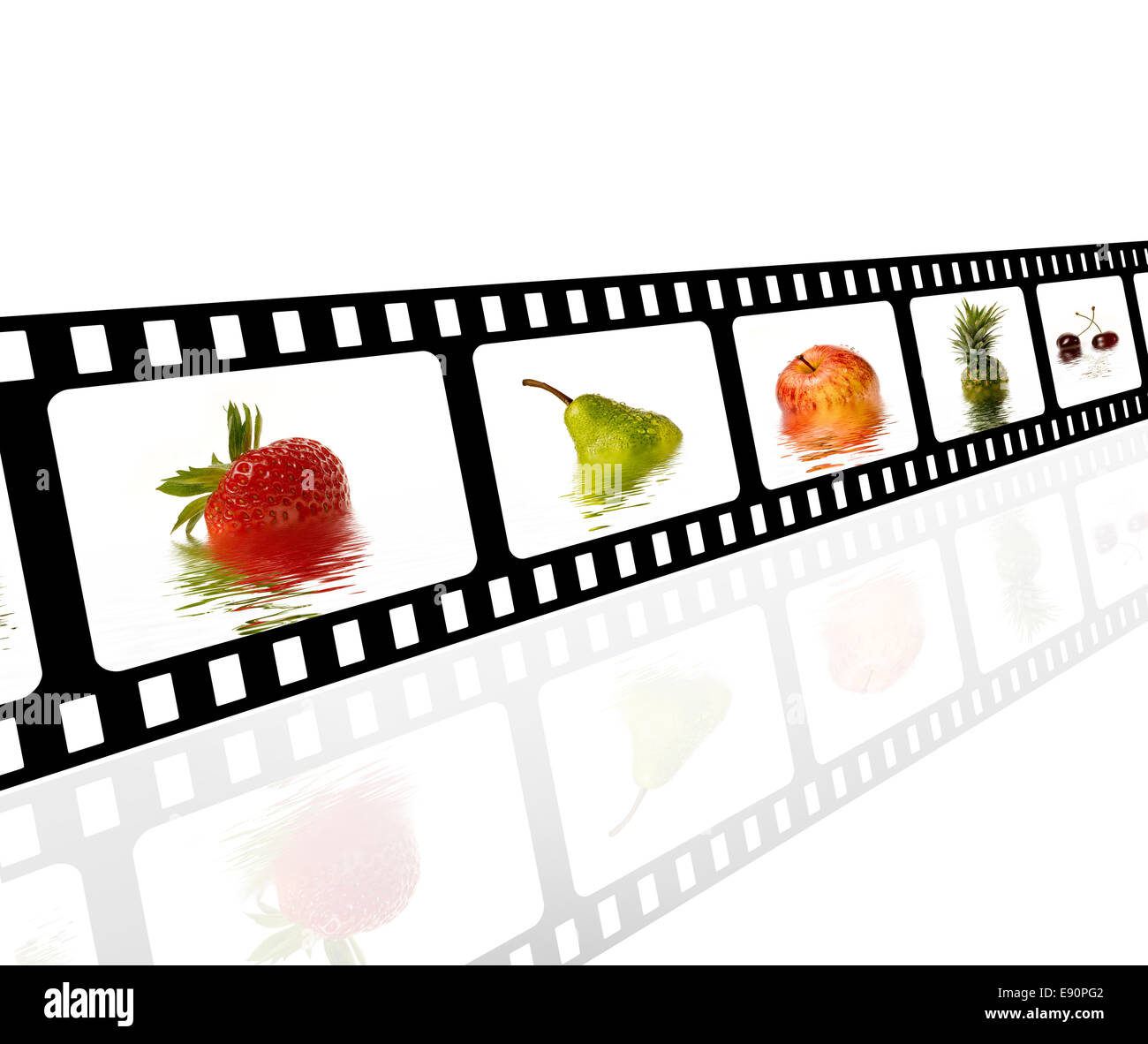 Filmstrip with fruits Stock Photo