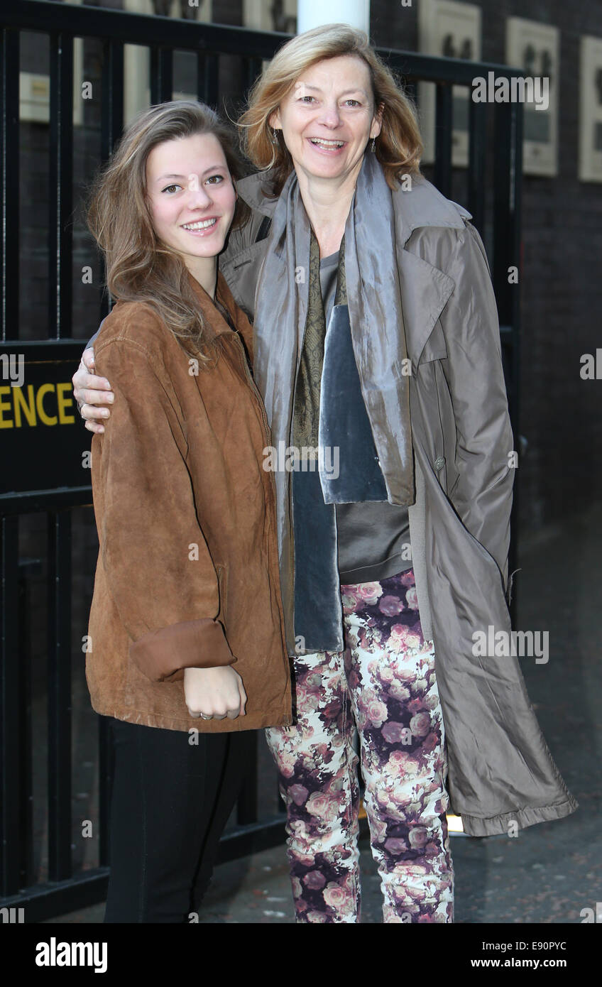 Pippa Haywood and daughter outside ITV Studios Featuring: Pippa Haywood