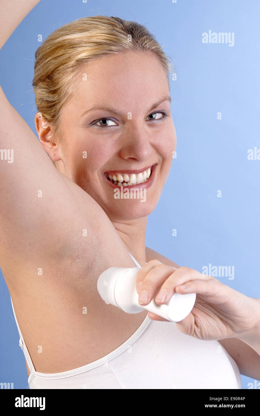 Body care with a roll-on deodorant Stock Photo