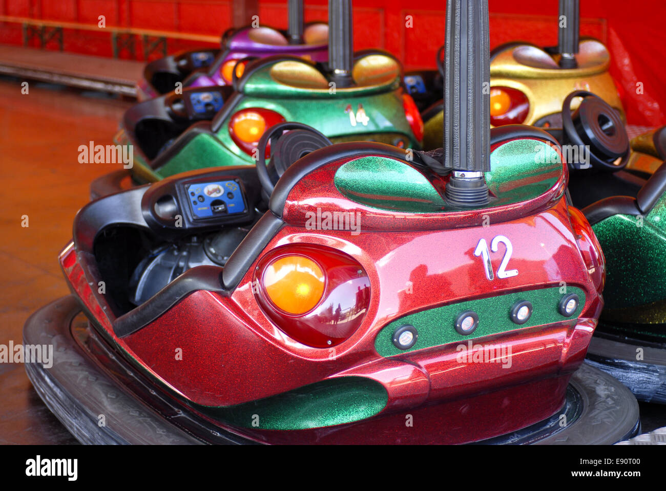 Bumper cars at the amusement park Stock Photo Alamy