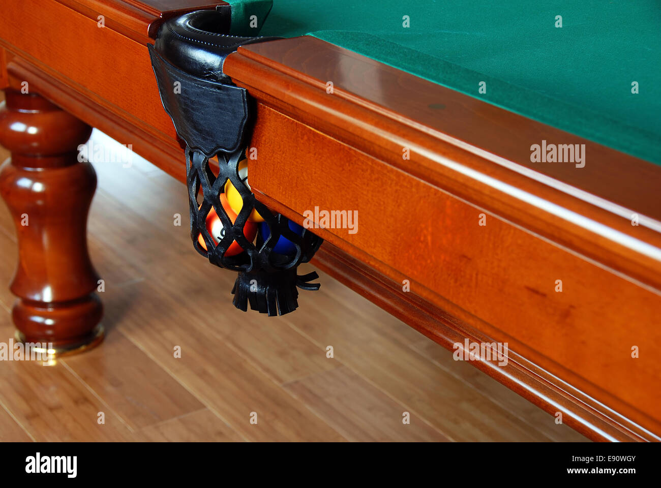 Balls in Billiards table pocket Stock Photo Alamy